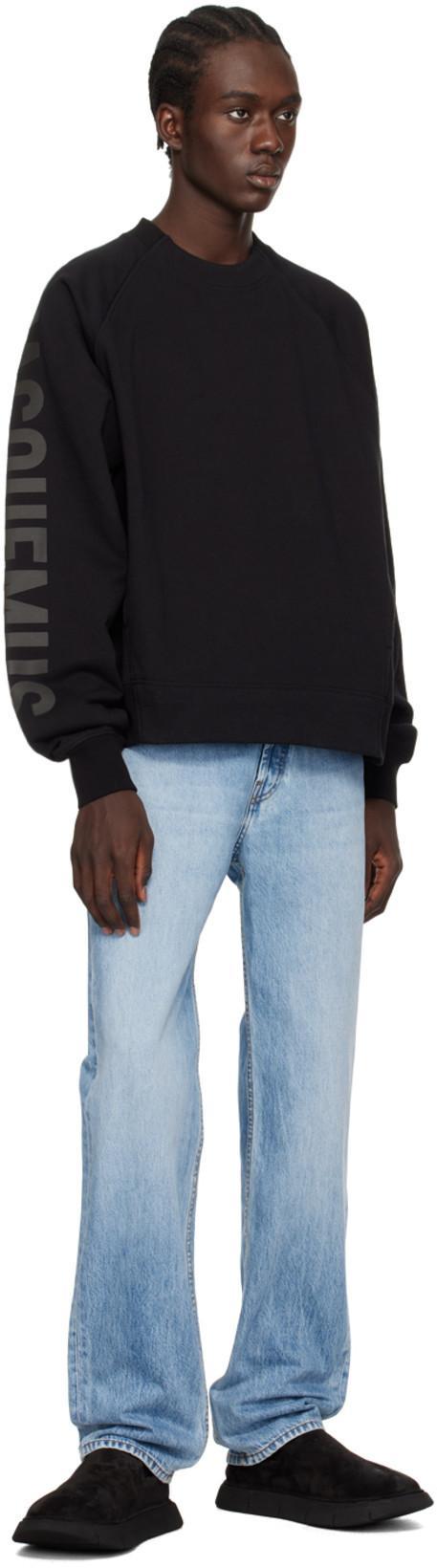 JACQUEMUS Top Le Sweatshirt Typo With Print In Black