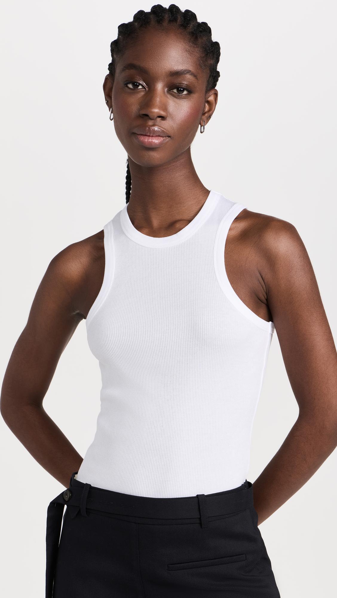ROHE Rib Knit Tank Top In White