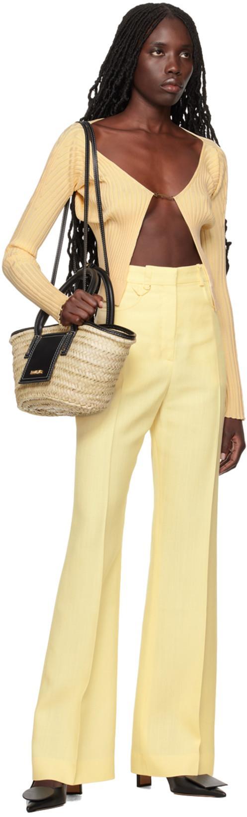 JACQUEMUS Le Pantalon Sauge High-rise Straight Pants In Yellow
