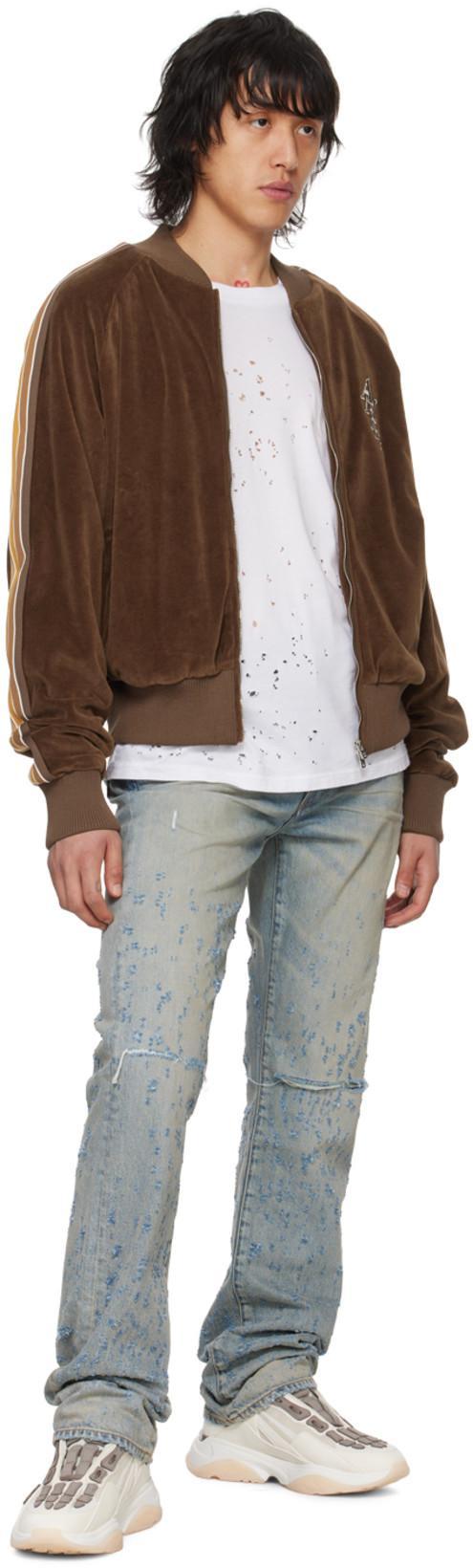 AMIRI Crew Neck Distressed Detailing In White