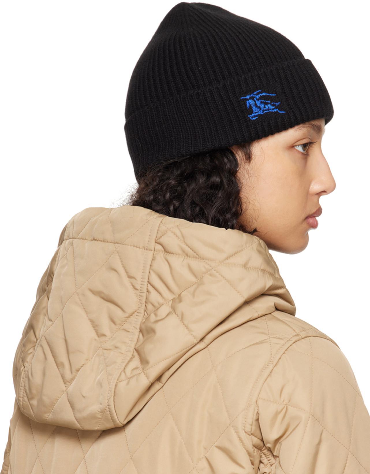 BURBERRY Ribbed Cashmere Beanie In Black