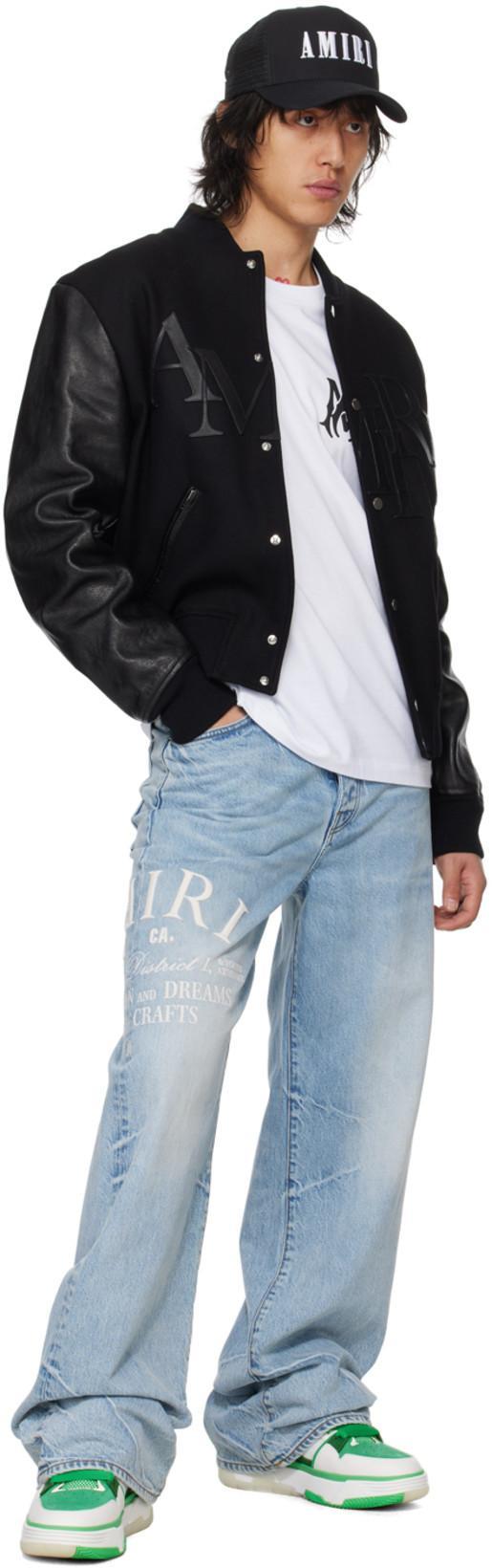 AMIRI Men White Crewneck T-shirt With Logo Print On The Front And Logo Lettering On The Rear In Cott In Multi