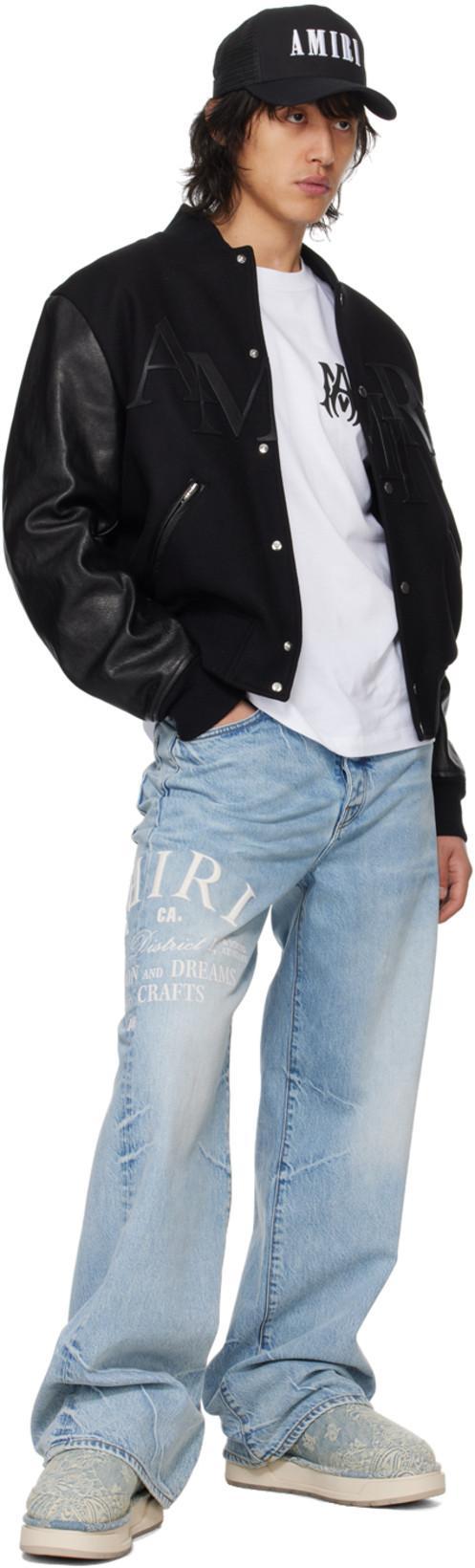 AMIRI Men White Crewneck T-shirt With Logo Print On The Front And Logo Lettering On The Rear In Cott In Multi