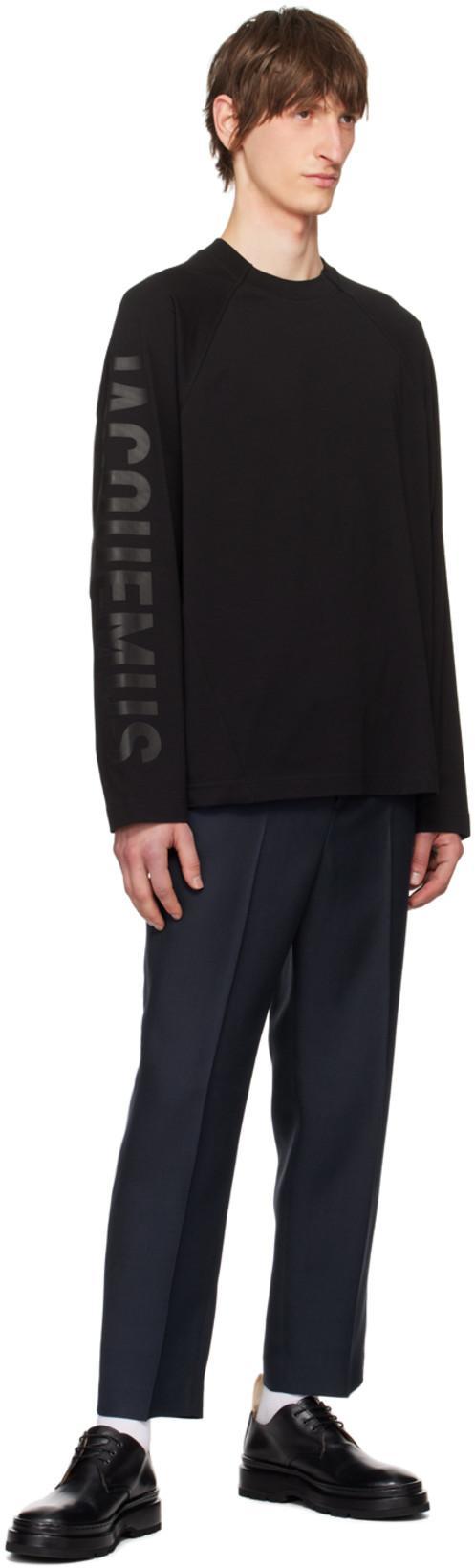 JACQUEMUS Top Le Sweatshirt Typo With Print In Black