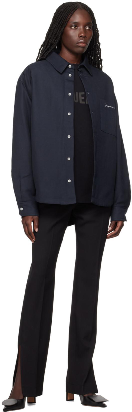 JACQUEMUS Les Duelo Plates Leather Slingback Flat In Black