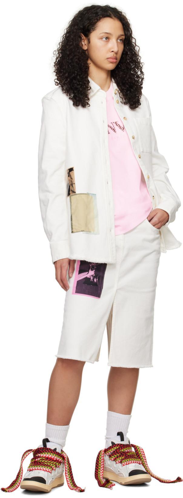 LANVIN Curb Leather Sneakers With Multicolor Laces In Neutral