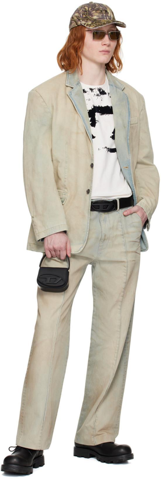 DIESEL T-shirt With Distressed Flocked Logo In White