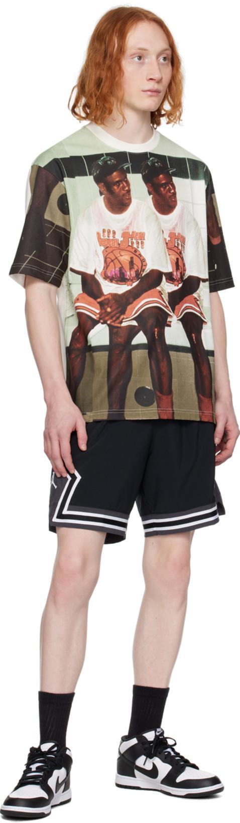 NIKE Mens White Black Dunk High Retro Logo-embroidered Leather High-top Trainers