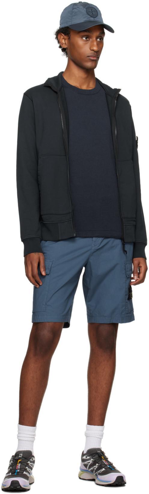 STONE ISLAND 6100008 Brushed Organic Cotton Fleece Sweatshirt In Black