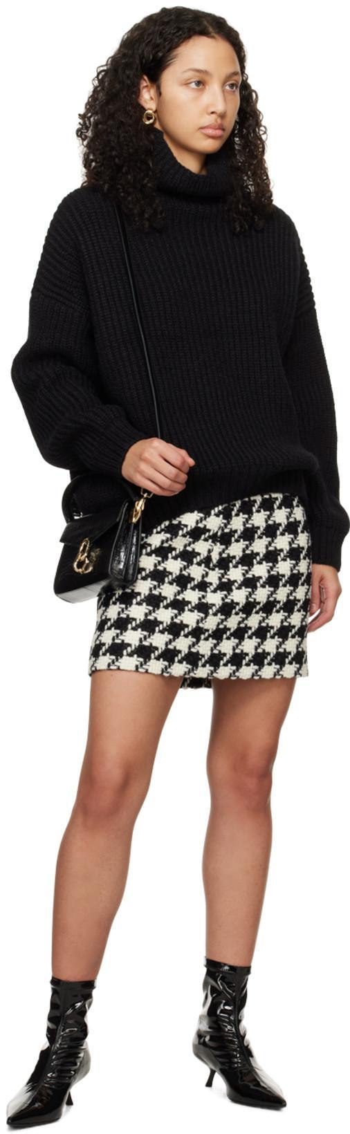 ANINE BING Sydney Alpaca Blend Turtleneck Sweater In Black