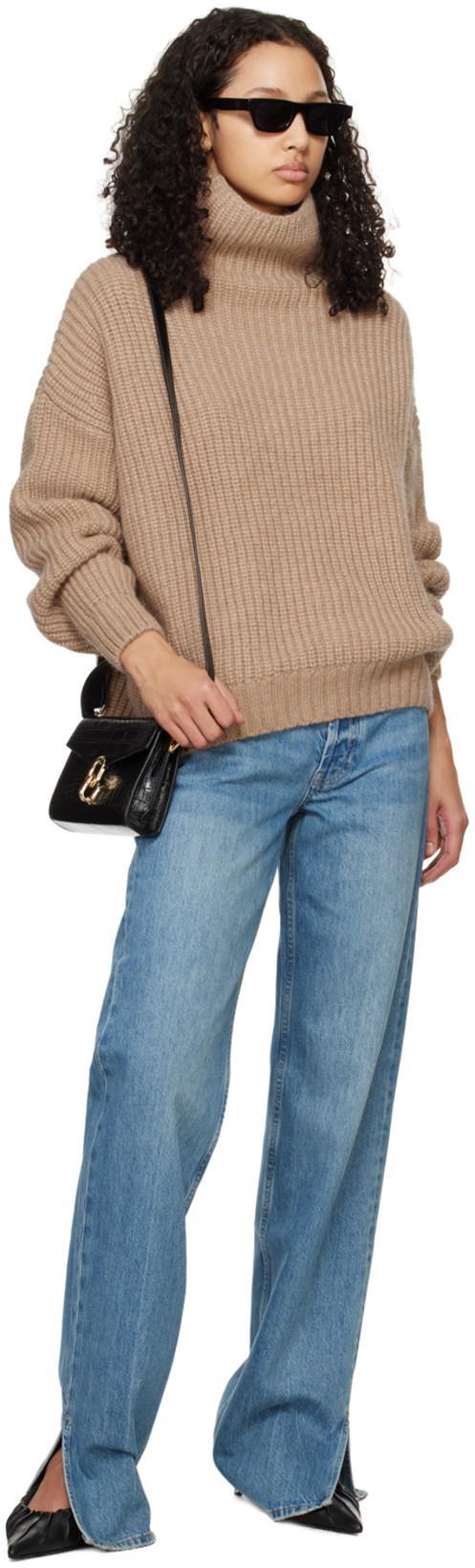 ANINE BING Roy Jeans Woman Blue In Cotton