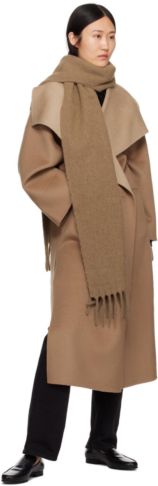 TOTÊME Oversized Two-tone Wool And Cashmere-blend Coat In Beige