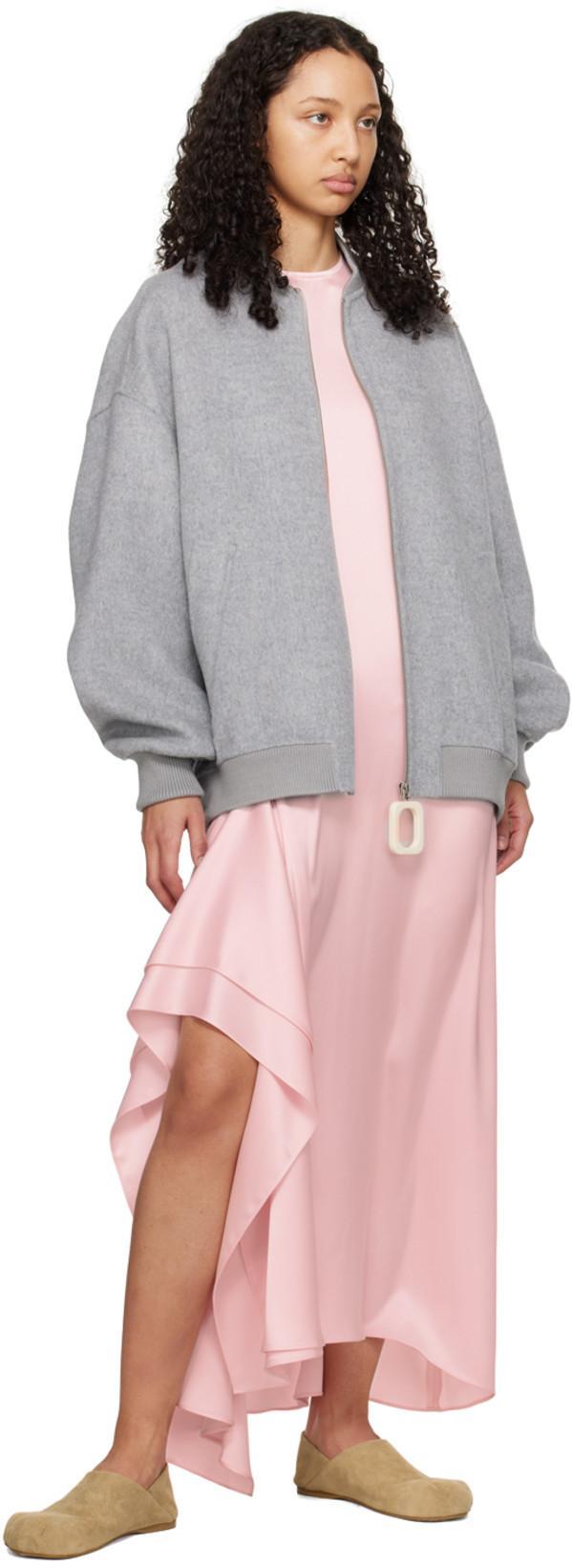 JW ANDERSON Sleeveless Draped Midi Dress In Pink