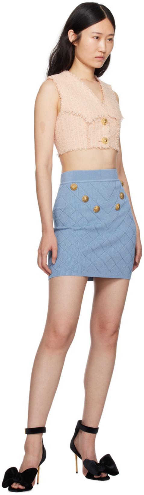 BALMAIN V-collar Button Vest In Pink