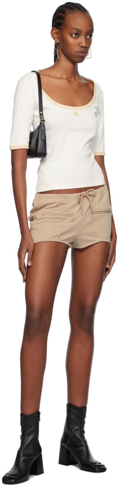 COURRÈGES Holistic Contrast-trimmed Cotton Top In White