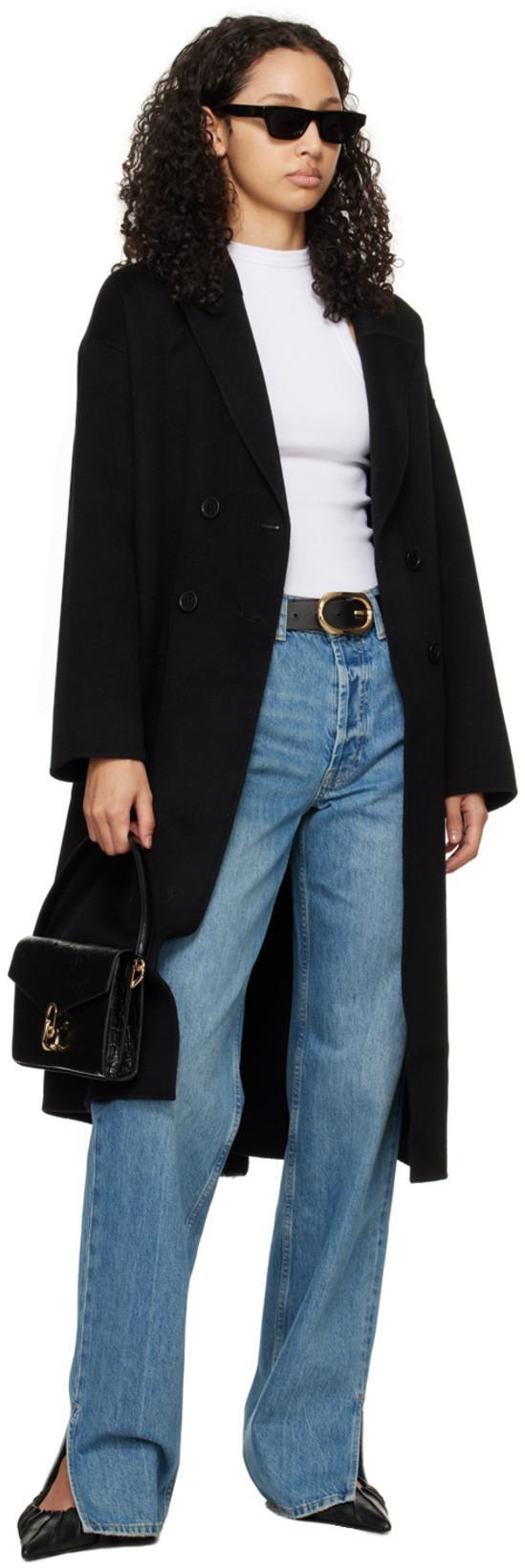 ANINE BING Roy Jeans Woman Blue In Cotton