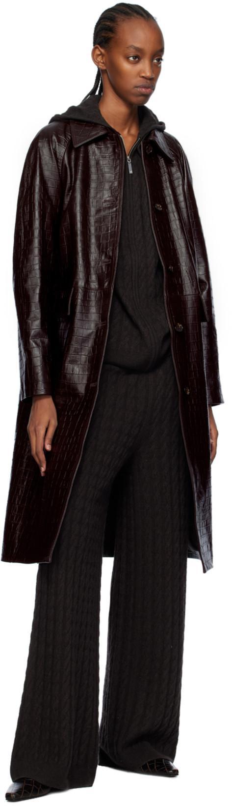 TOTÊME Crocodile-striped Boots In Dark_brown_034