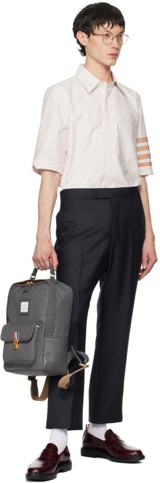 THOM BROWNE School Twill Backpack In Grey