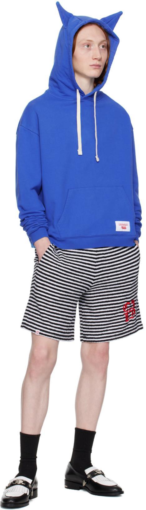 CHARLES JEFFREY LOVERBOY Black & White College Shorts In Blwstw