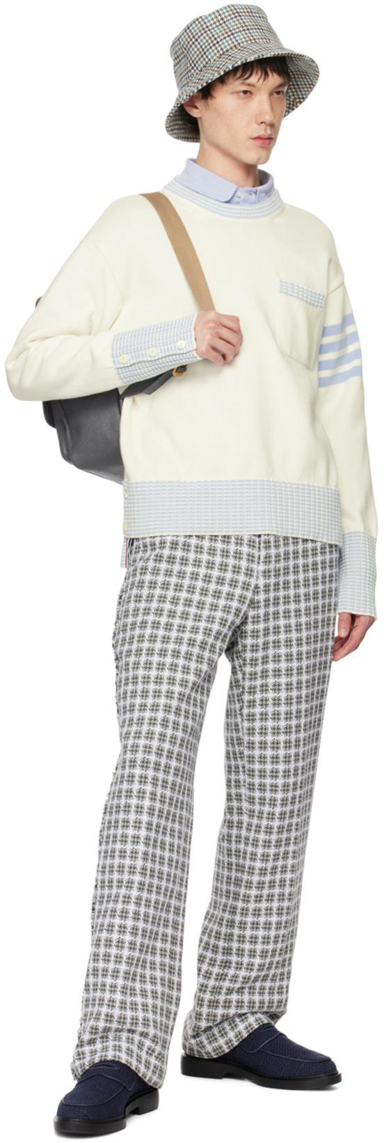 THOM BROWNE School Twill Backpack In Grey