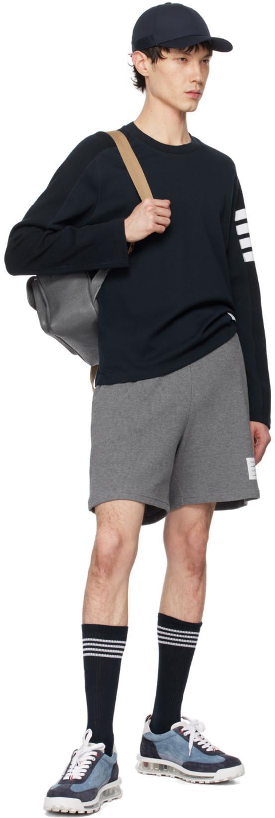 THOM BROWNE School Twill Backpack In Grey