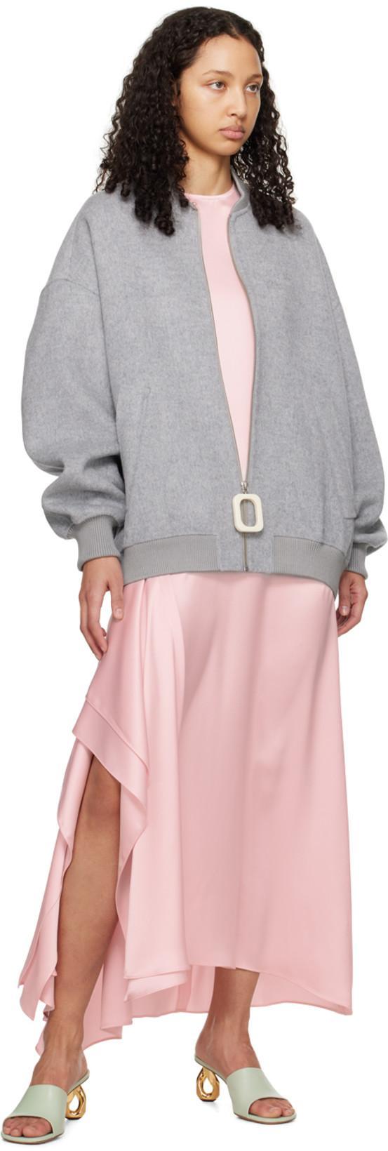 JW ANDERSON Sleeveless Draped Midi Dress In Pink