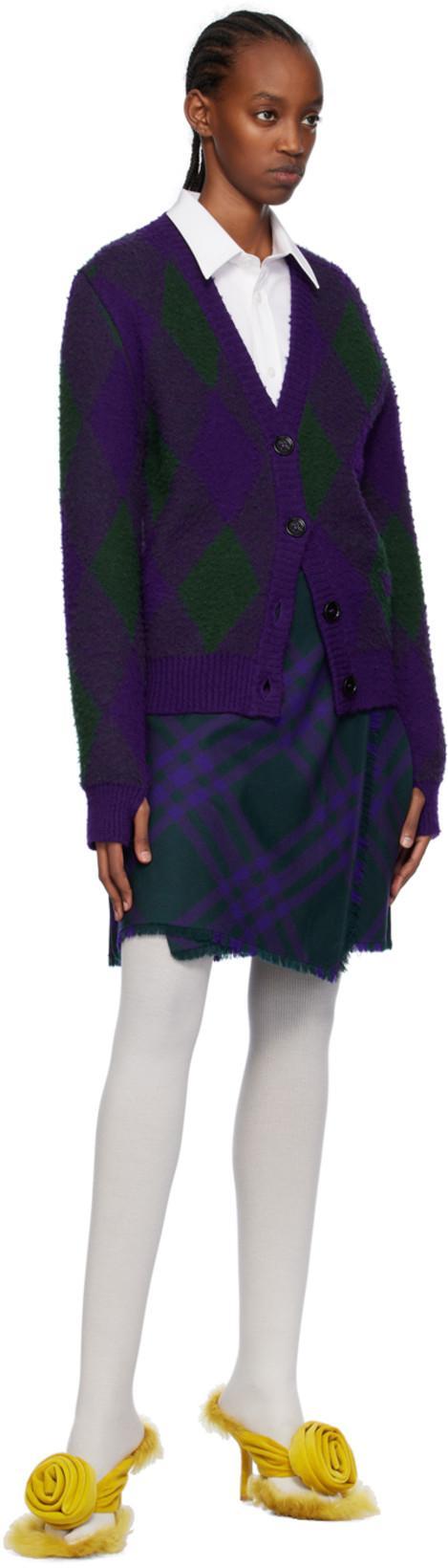 BURBERRY Asymmetrical High-waisted Silk Skirt With Plaid Pattern In Royalipcheck