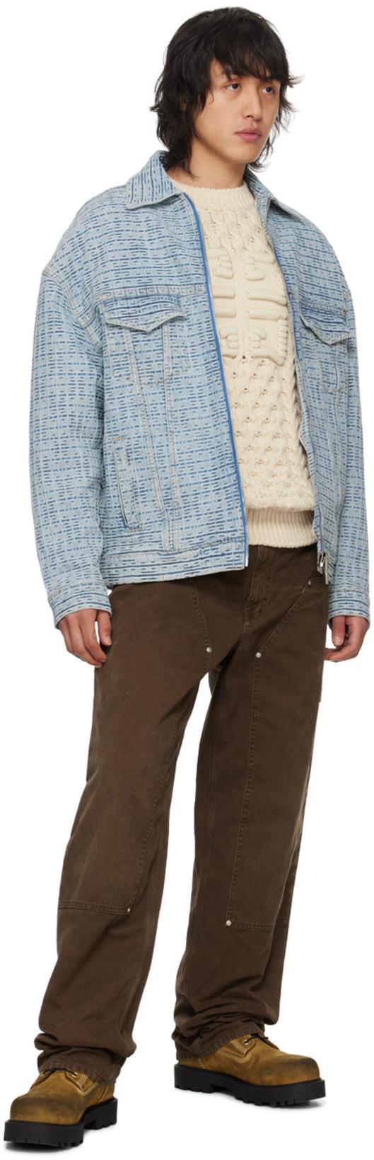 GIVENCHY Men Logo Cotton Crewneck Sweater In Neutral