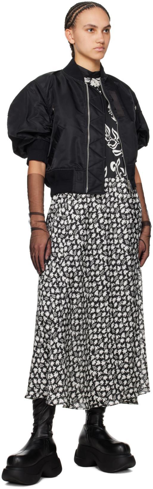 SACAI Black Regular Fit Bomber Jacket