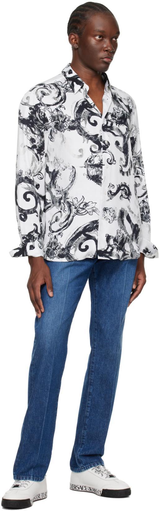 VERSACE Medusa Biggie Relaxed Straight Leg Jeans In Blue