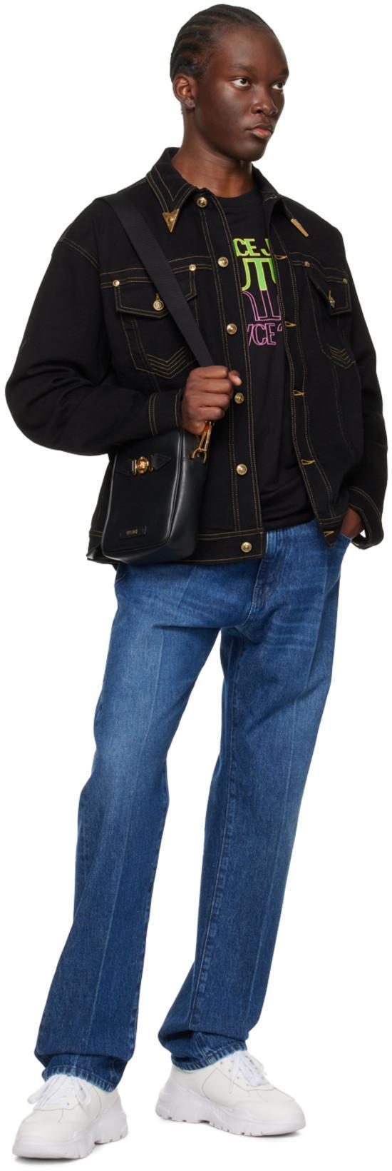 VERSACE Medusa Biggie Relaxed Straight Leg Jeans In Blue