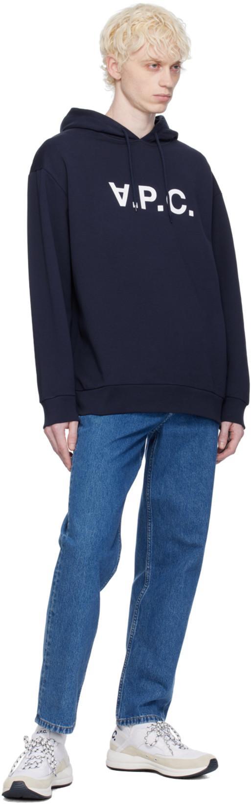 APC A.p.c. Milo Hoodie With Flocked Logo Print In Black