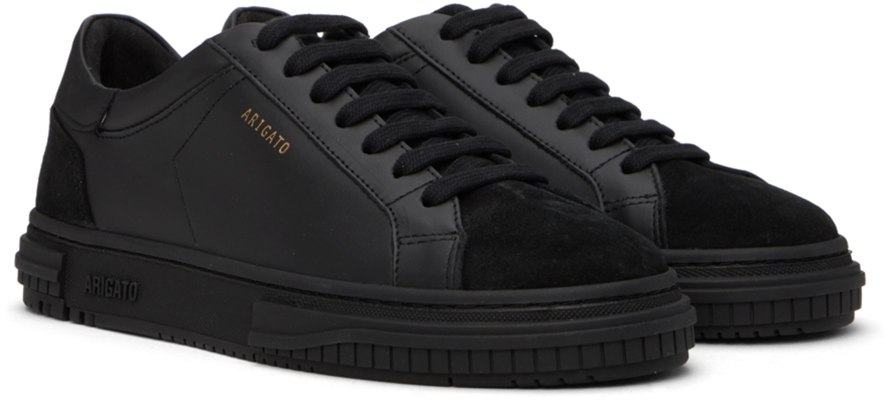 AXEL ARIGATO Clean 90 Black Low Top Sneakers With Laminated Logo In Leather Man