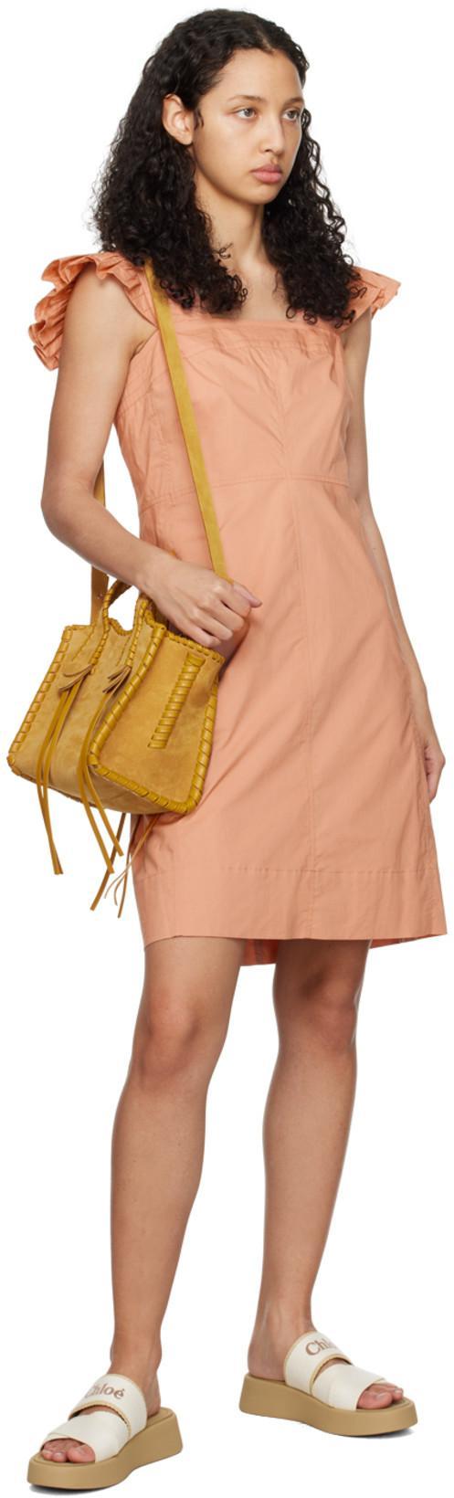 CHLOÉ Mila Beige And White Sabot With Branded Strap In Linen Blend Woman In Beige,white