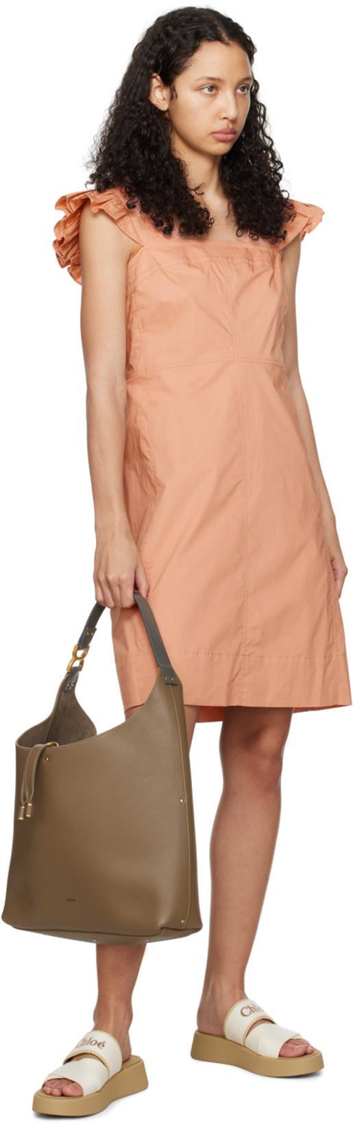 CHLOÉ Mila Beige And White Sabot With Branded Strap In Linen Blend Woman In Beige,white