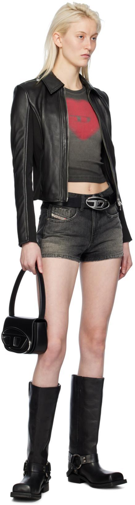 DIESEL Xs 1dr Smooth Leather Top Handle Bag In Black