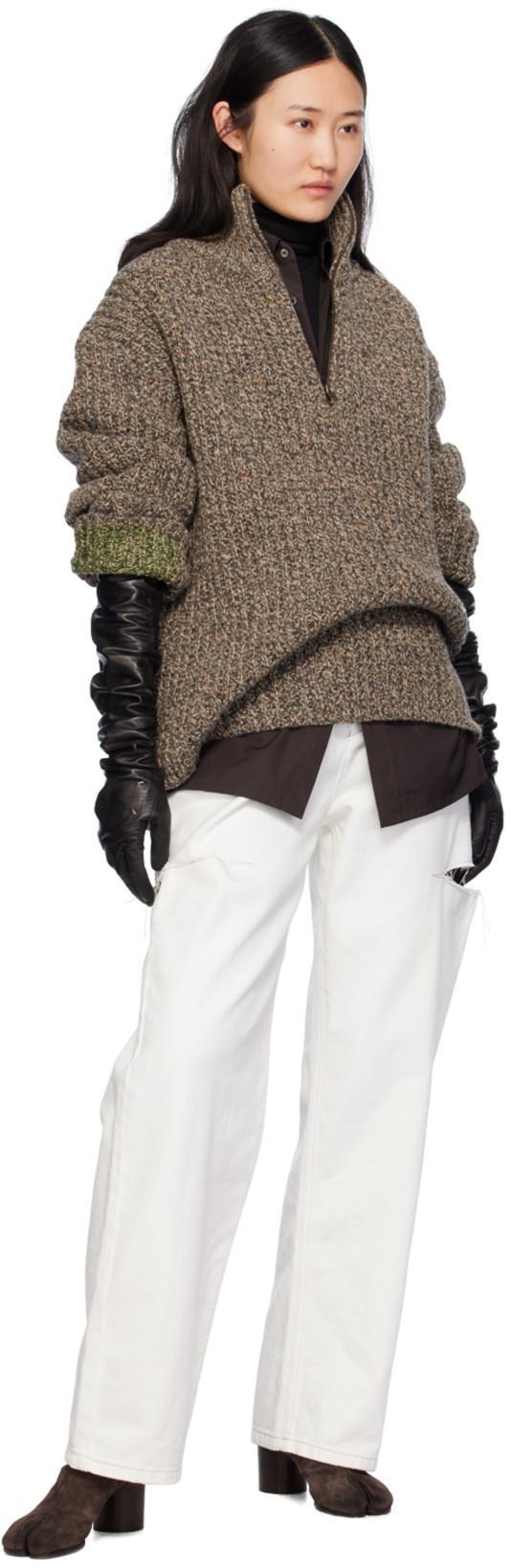 MAISON MARGIELA Brown Ankle Boots With Tabi Toe And Block Heel