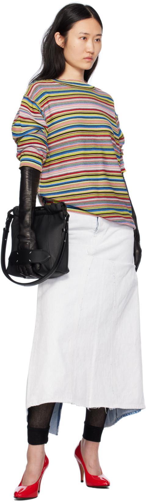 MAISON MARGIELA Painted Denim Maxi Skirt In White