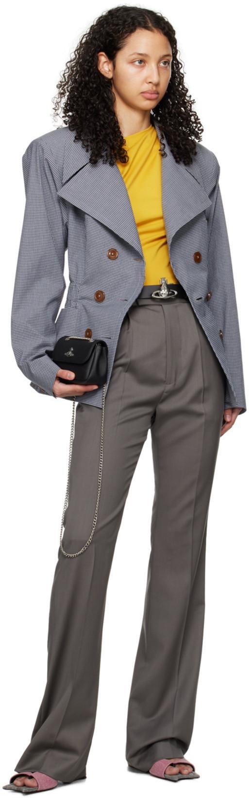 VIVIENNE WESTWOOD Saffiano Biogreen Small Purse With Chain In Black