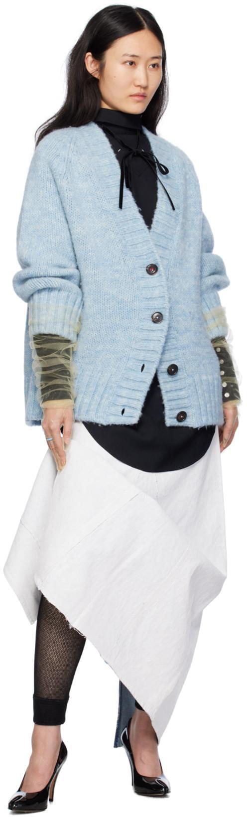 MAISON MARGIELA Painted Denim Maxi Skirt In White