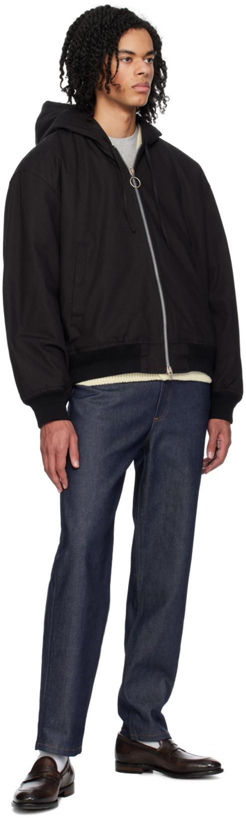 ACNE STUDIOS Black Padded Bomber Jacket In 900 Black
