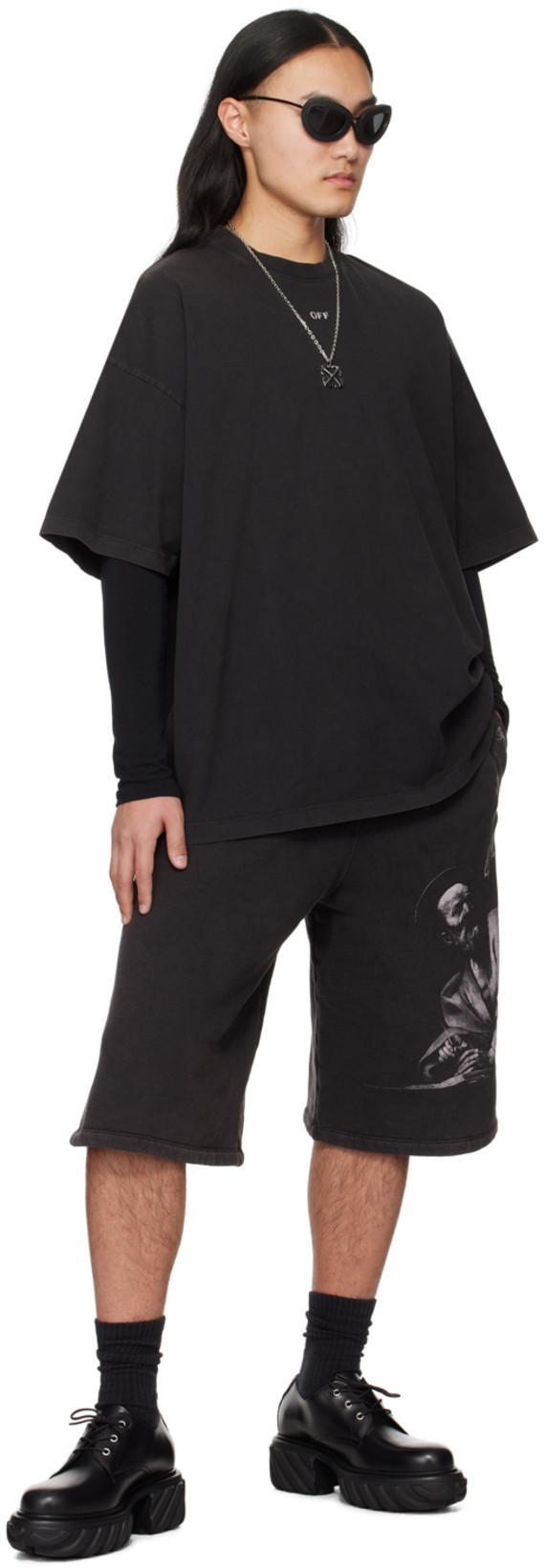 OFF-WHITE Graphic Brush Arrow Print T-shirt And Vest In Black