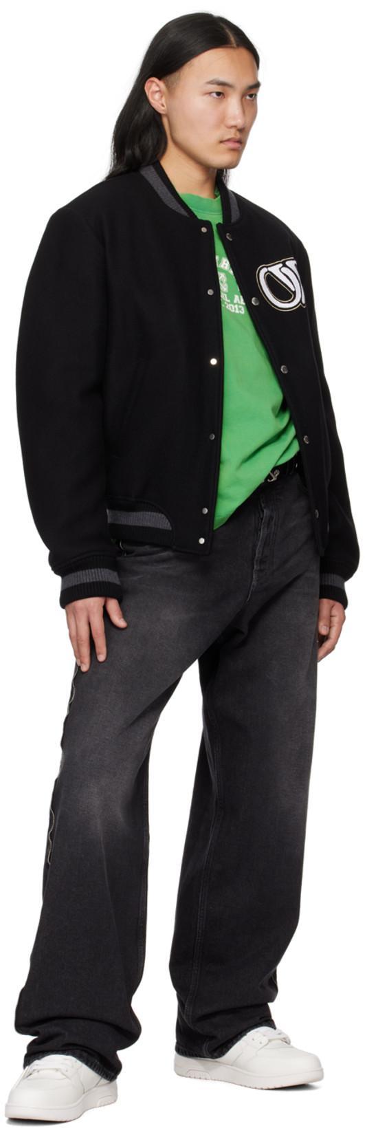 OFF-WHITE Off White "varsity" Bomber Jacket In Black