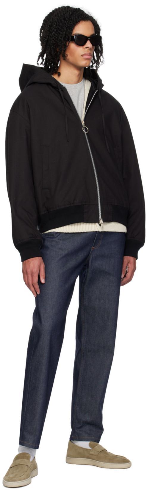 ACNE STUDIOS Black Padded Bomber Jacket In 900 Black