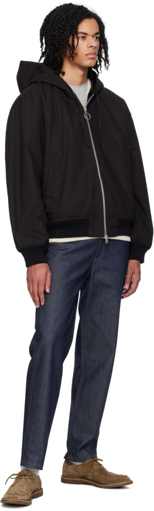 ACNE STUDIOS Black Padded Bomber Jacket In 900 Black