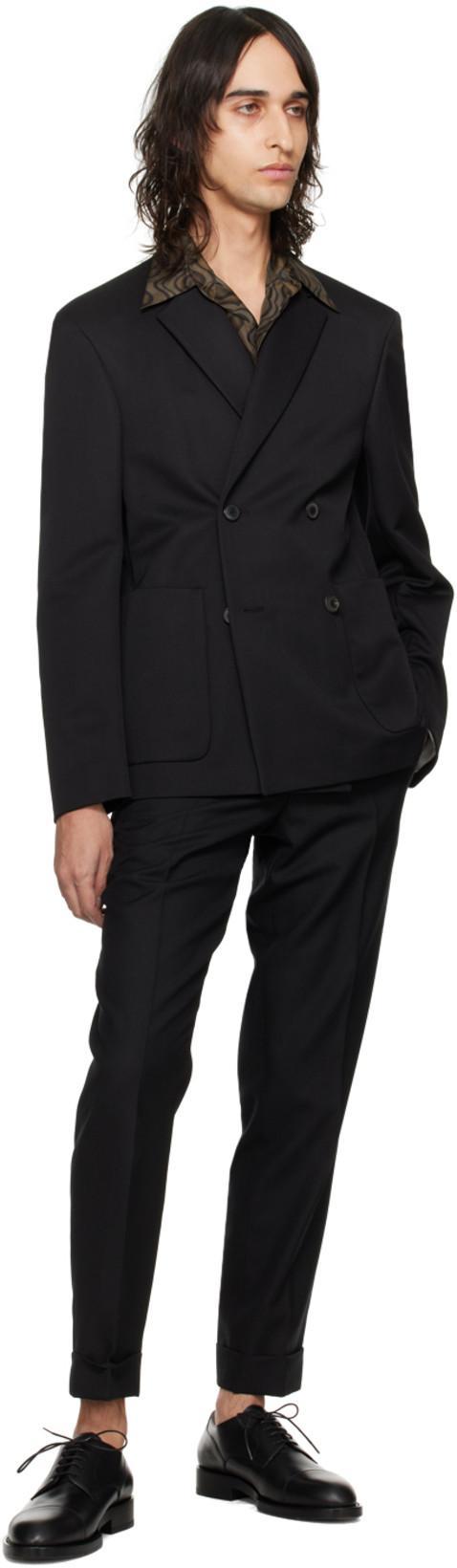 DRIES VAN NOTEN Barleys Double Breasted Wool Sport Coat In Blue