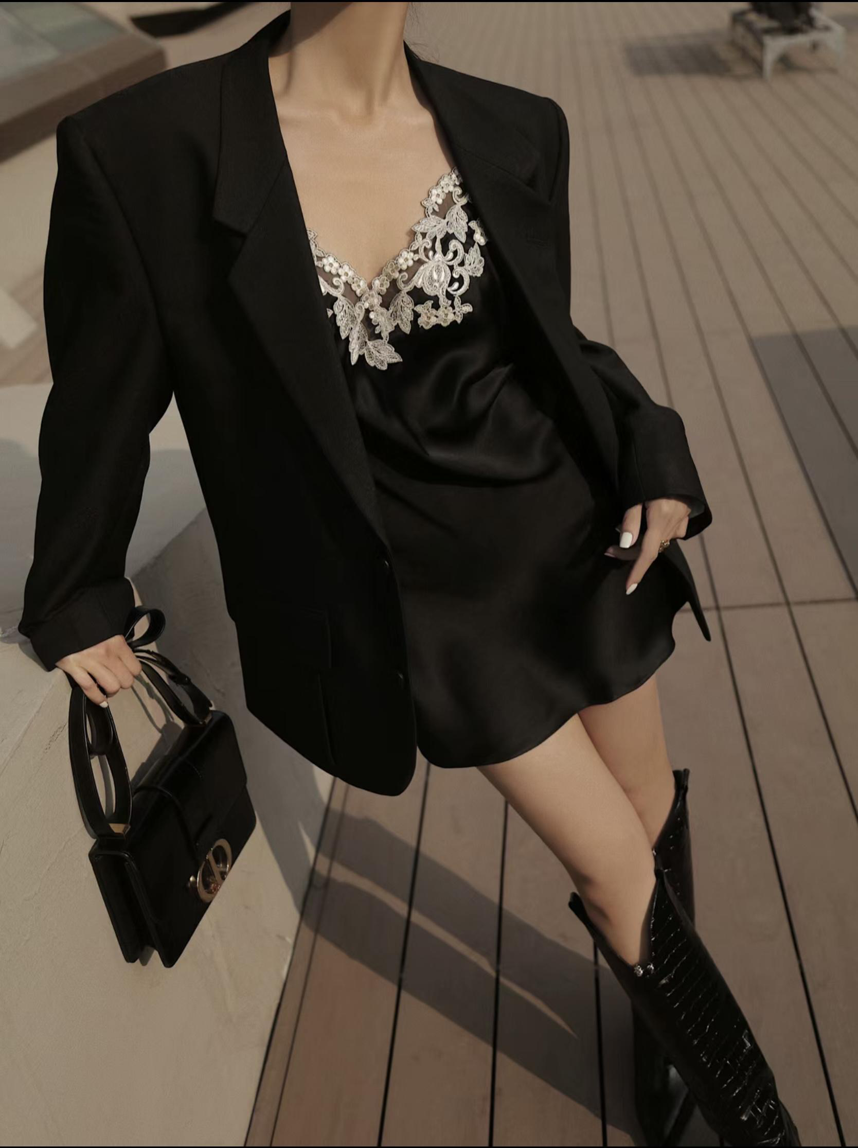 PARIS TEXAS Stiefel Mit Kroko-effekt In Black