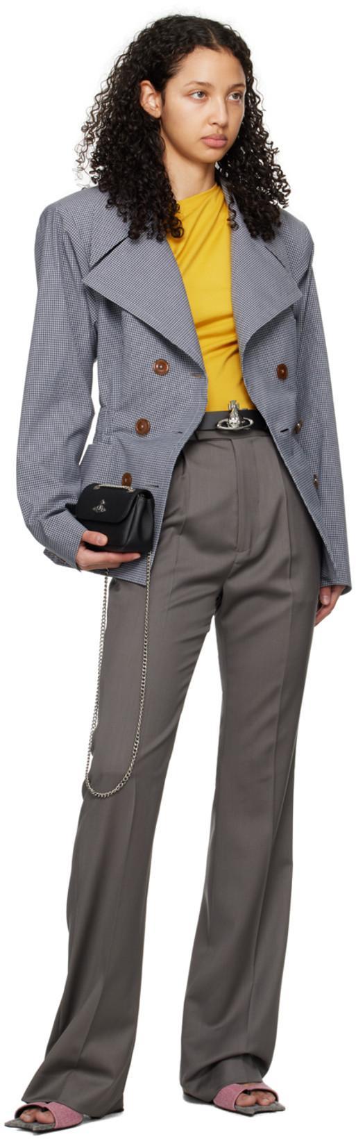 VIVIENNE WESTWOOD Saffiano Biogreen Small Purse With Chain In Black