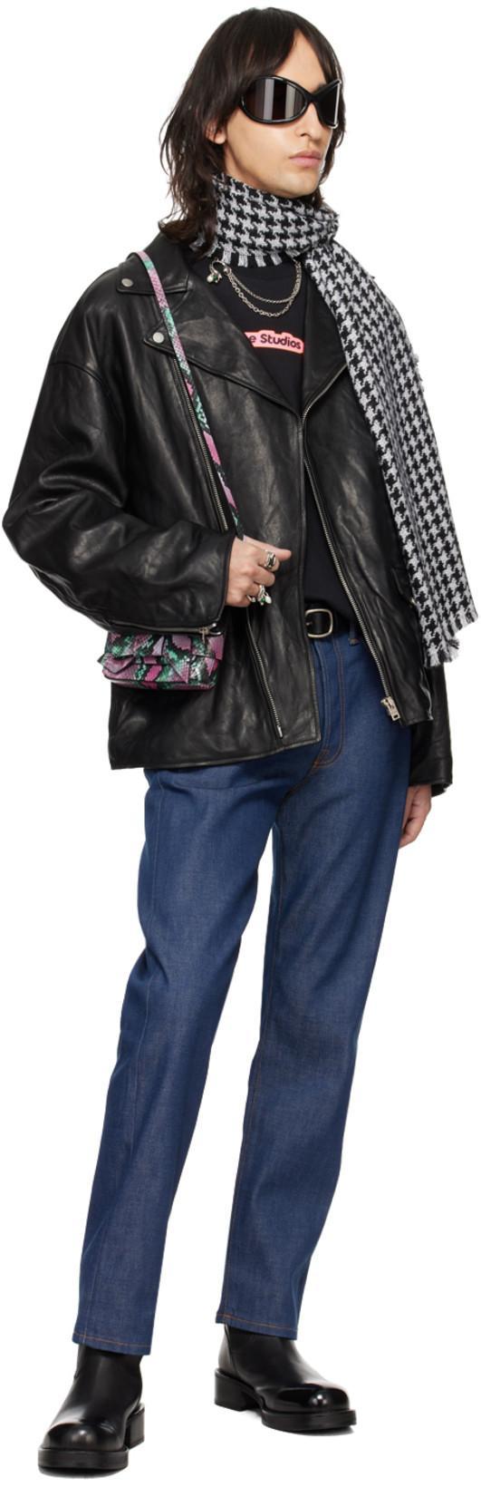 ACNE STUDIOS Brushed Leather Overshirt With Flush Pockets In Black