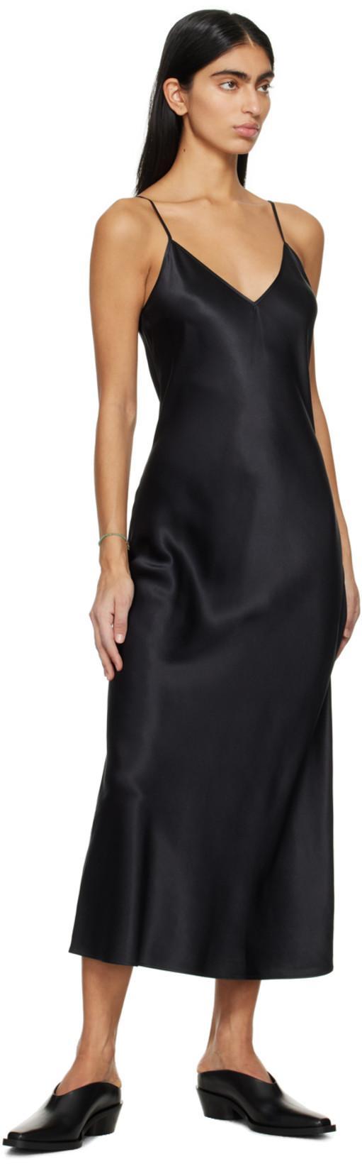 JOSEPH Clea Silk Strappy Midi Dress In Black